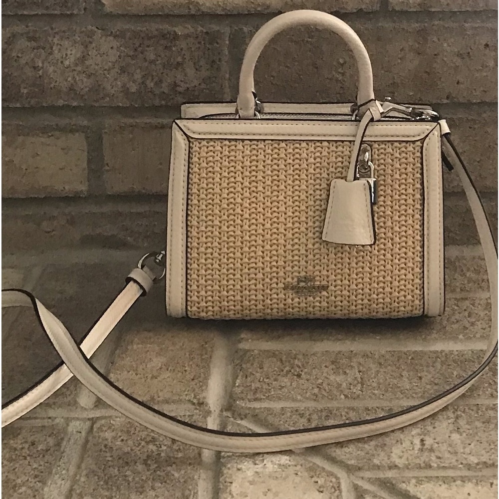 Coach Straw Micro Zoe Silver/Chalk